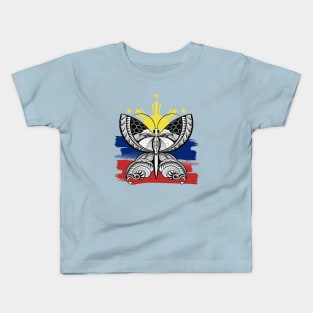 Philippine 3 Star & Sun / Tribal line Art Butterfly Kids T-Shirt